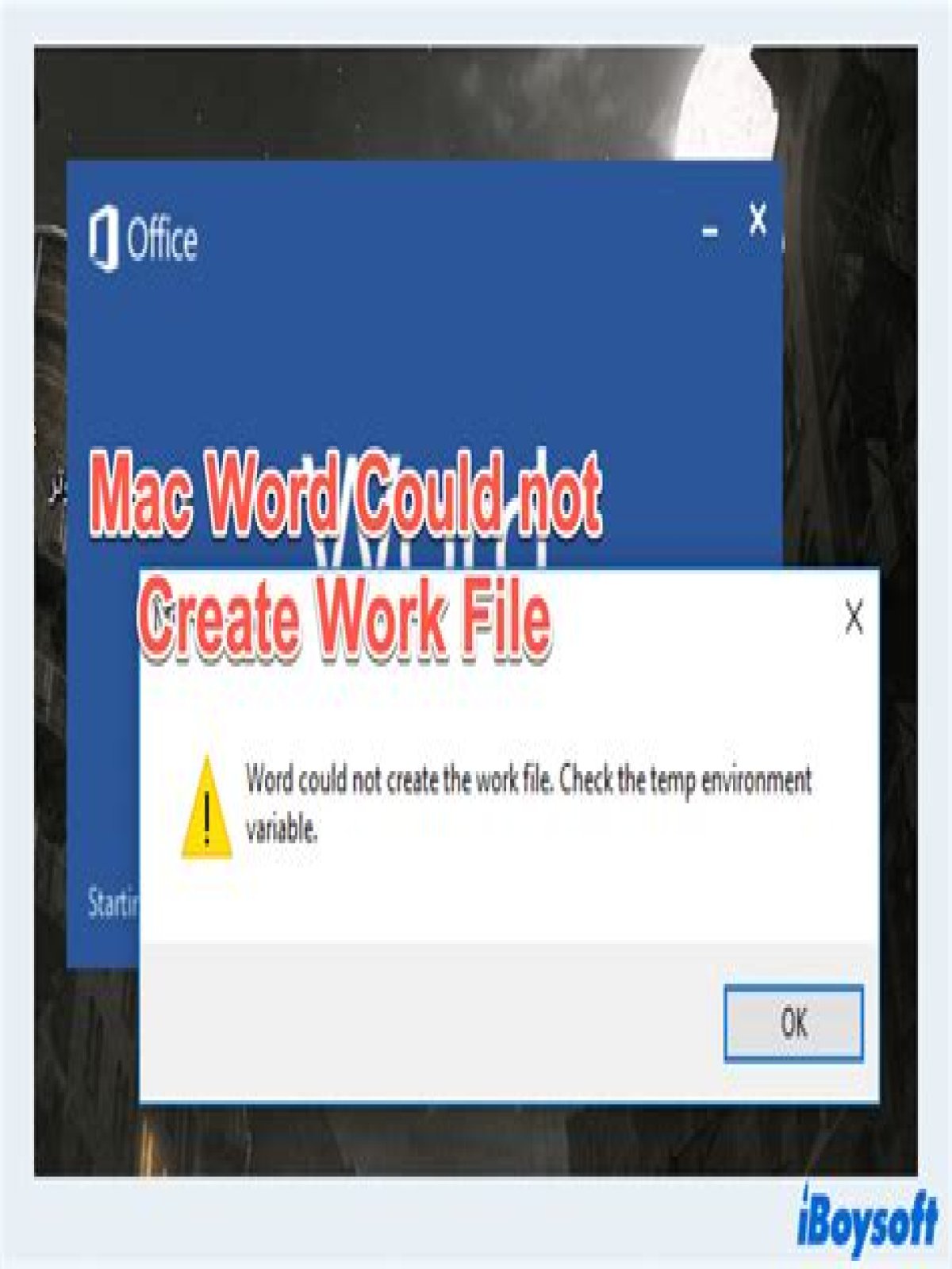 How do I fix Word Cannot create work file?