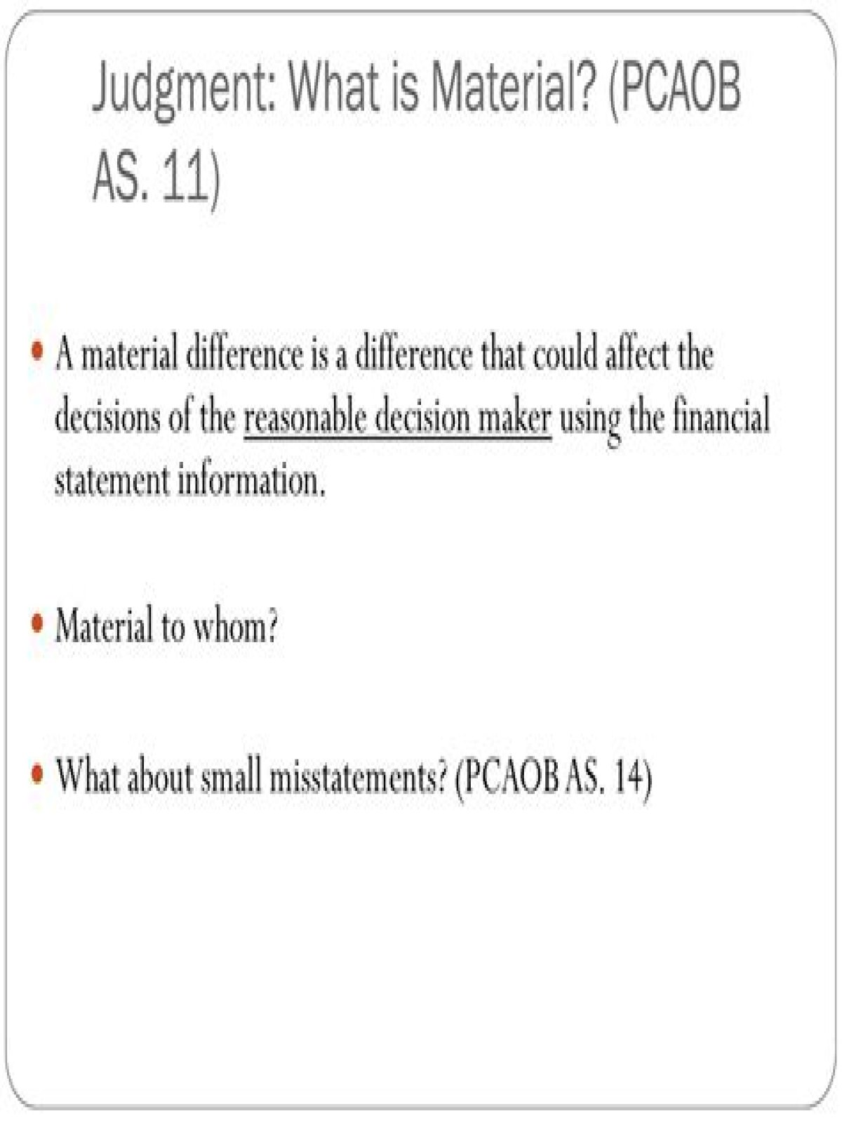 How does Pcaob define materiality?
