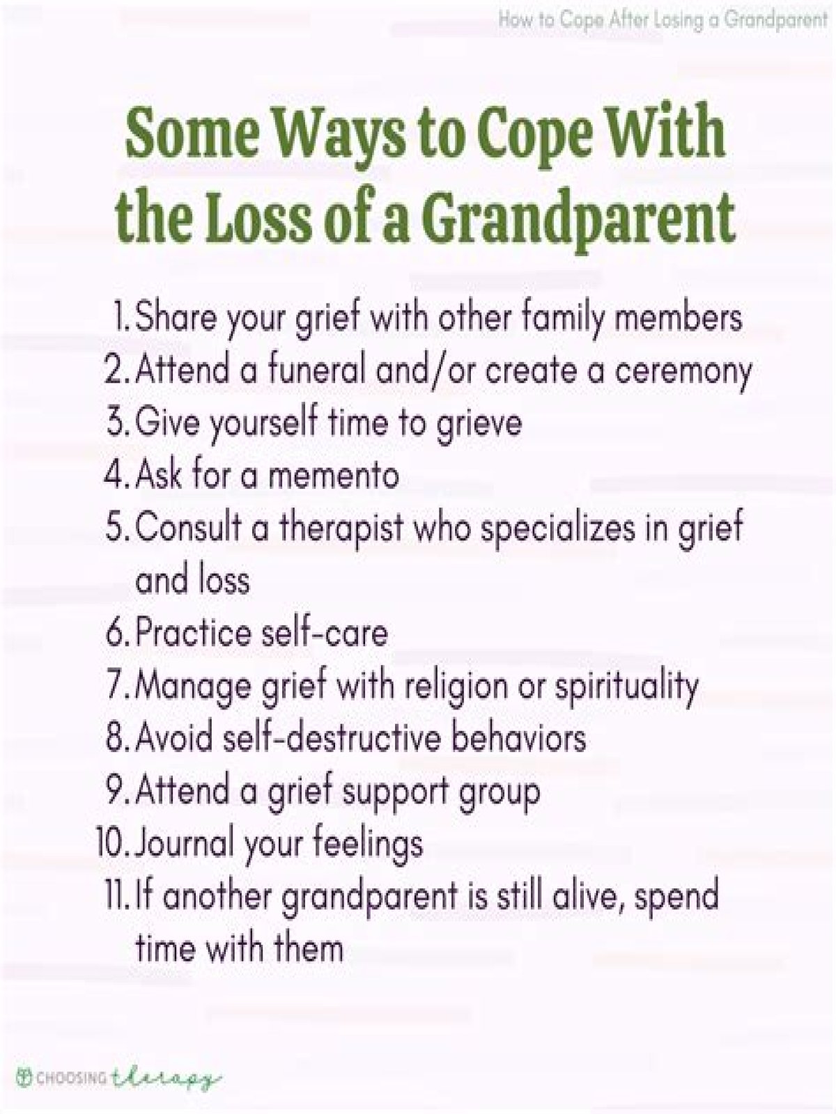 What do you say when you lose a grandparent?