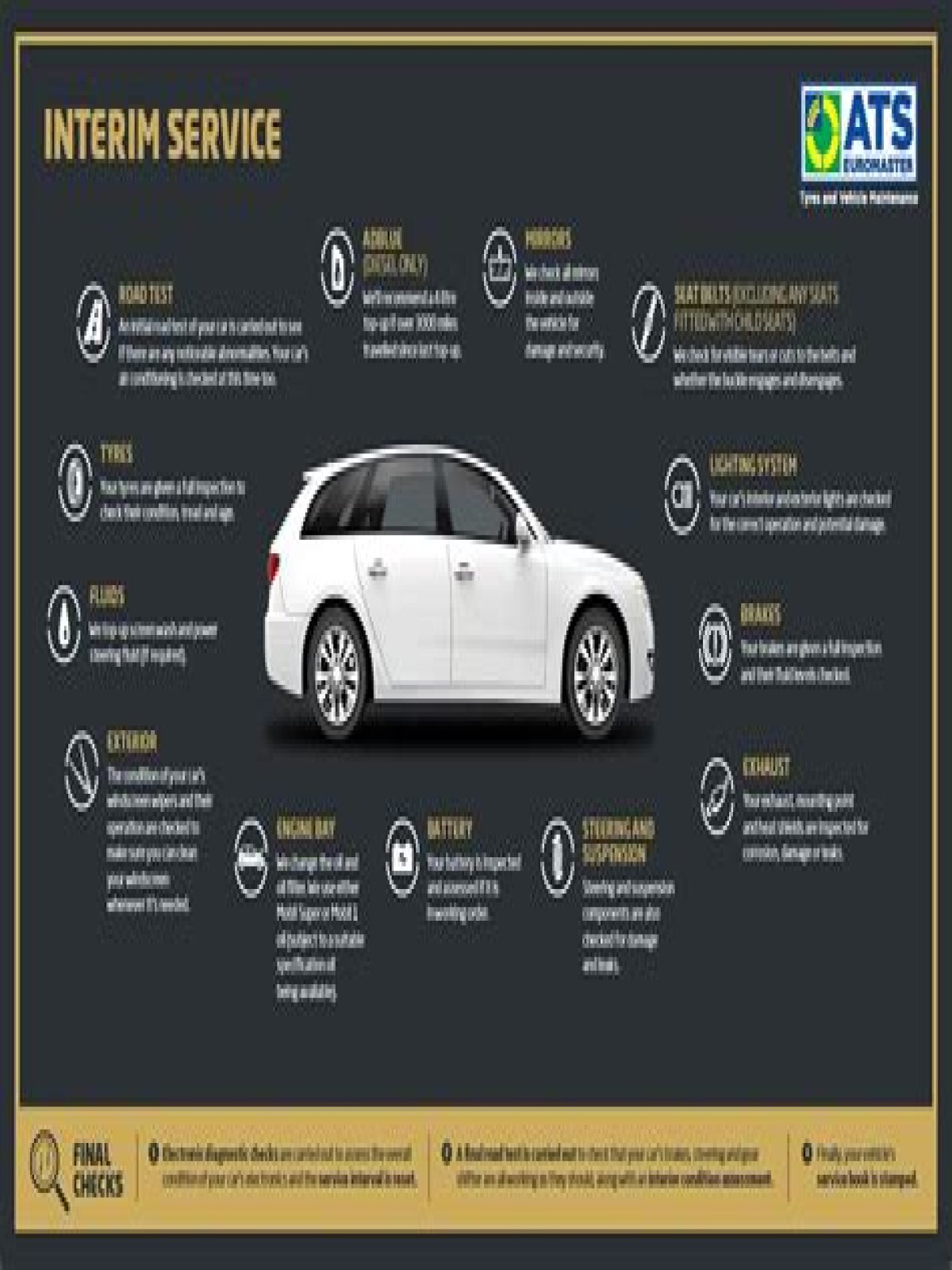 What does a first car service include?