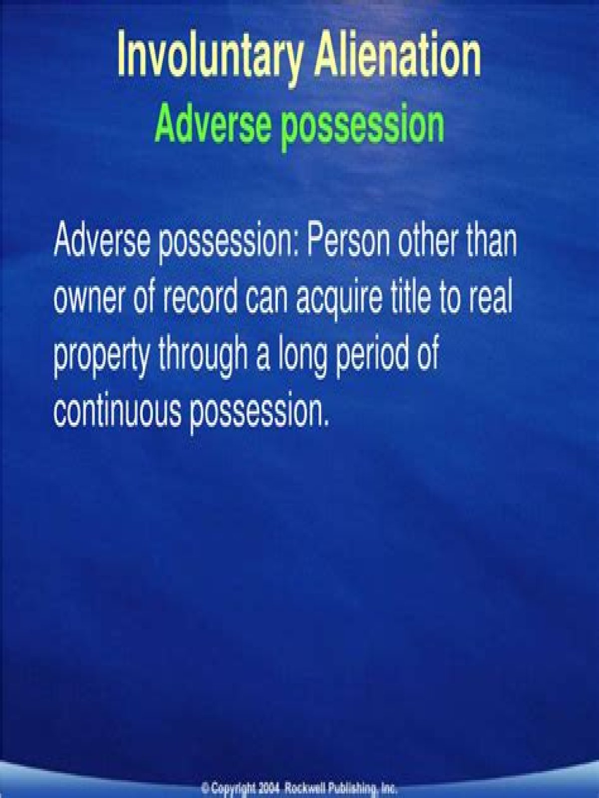 Which of the following is an involuntary alienation of property?
